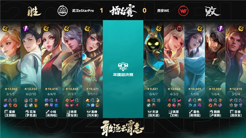 2024KPL年度总决赛10月13日赛事 武汉eStarPro对决西安WE以3比2拿下胜利